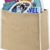 Coloured edge jute tote bag 25L - Natural Navy