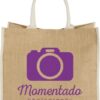 Coloured edge jute tote bag 25L - Natural Navy