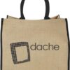 Coloured edge jute tote bag 25L - Natural Navy