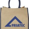 Coloured edge jute tote bag 25L - Natural Navy