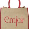 Coloured edge jute tote bag 25L - Natural Navy