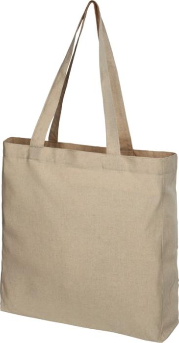 Recycled Gusset Tote Bag - Heather Black Heather Blue Heather Natural  - Tote Bags