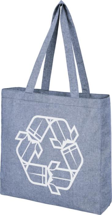 Recycled Gusset Tote Bag - Heather Black Heather Blue Heather Natural  - Tote Bags