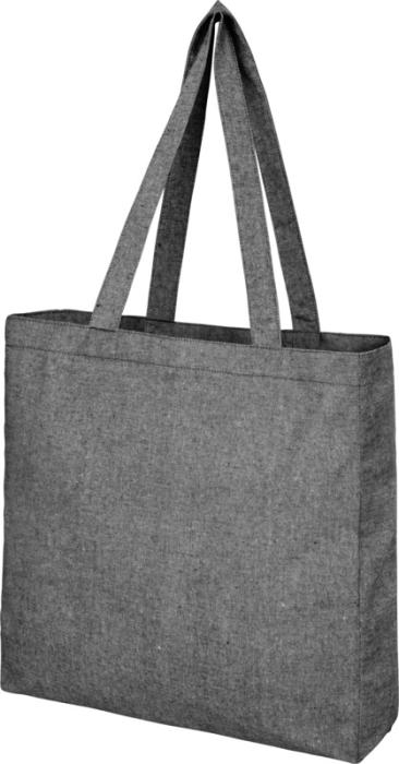 Recycled Gusset Tote Bag - Heather Black Heather Blue Heather Natural  - Tote Bags