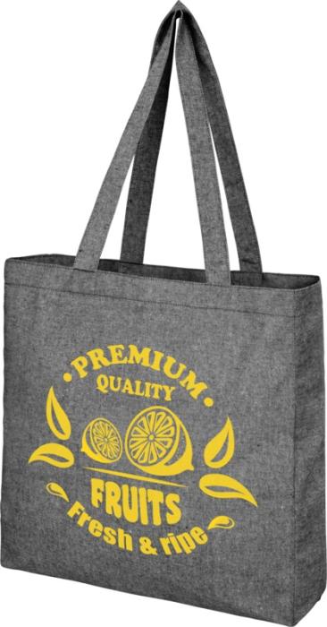 Recycled Gusset Tote Bag - Heather Black Heather Blue Heather Natural  - Tote Bags